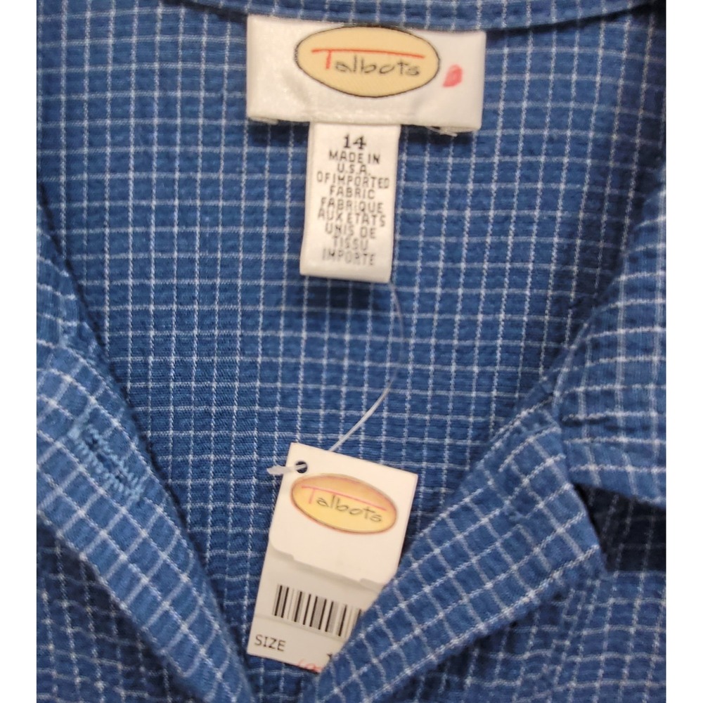 Tallbots Sleeveless Button Shirt Dress Collar Sz 14 Blue Maxi Tie Back USA NWT - Picture 3 of 13